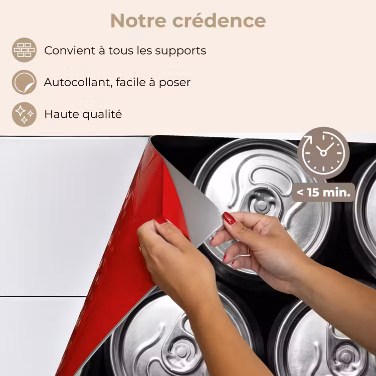 Fond de hotte - Canettes - Aluminium - Motif - Industriel - Argent — 4