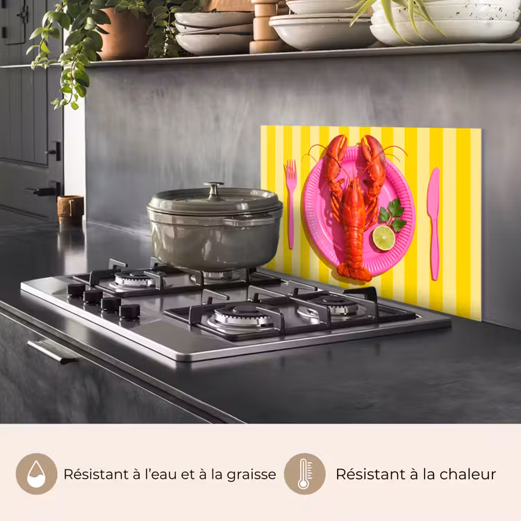 Fond de hotte - Cuisine - Rose - Jaune - Moderne - Gastronomie — 2