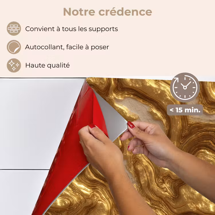 Fond de hotte - Ondulé - Naturel - Doré - Crème — 4