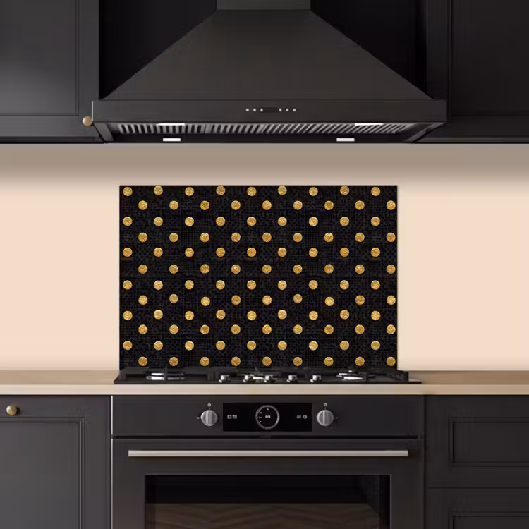 Fond de hotte - Polka Dot - À pois - Or - Noir — 5