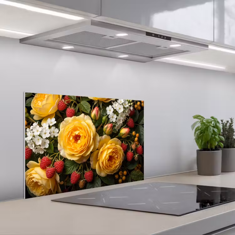 Fond de hotte - Fleurs - Bouquet - Nature - Classique - Jaune — 1