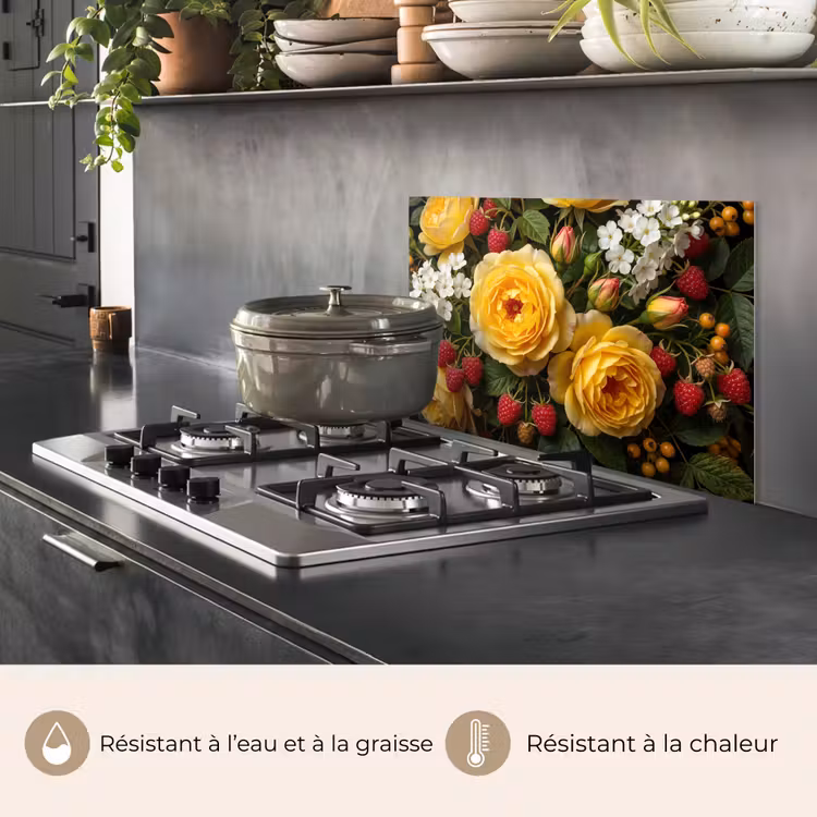 Fond de hotte - Fleurs - Bouquet - Nature - Classique - Jaune — 2