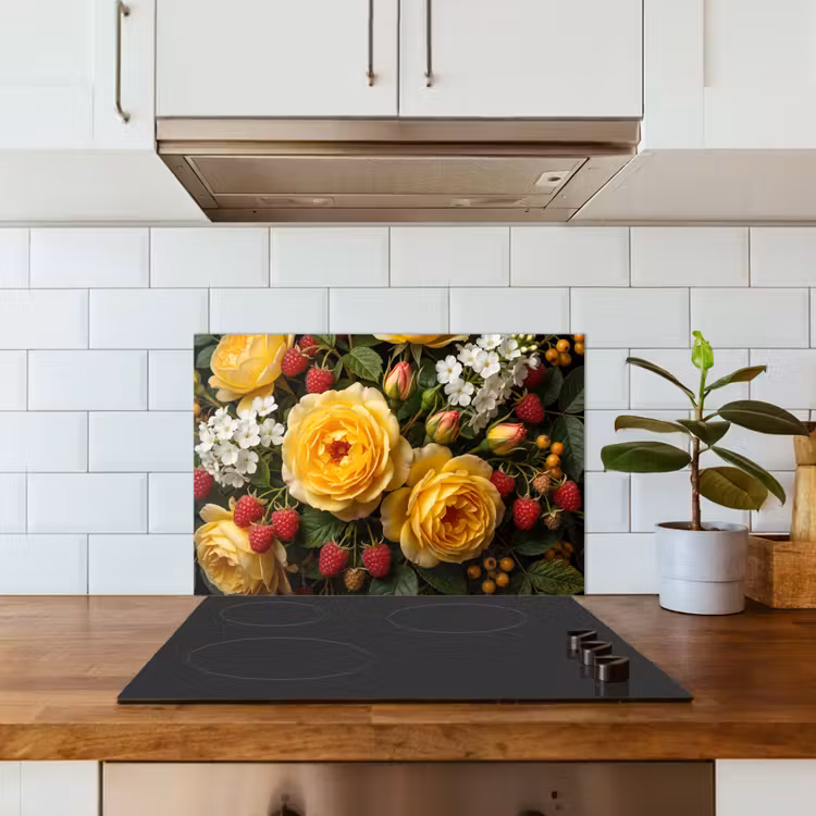 Fond de hotte - Fleurs - Bouquet - Nature - Classique - Jaune — 3