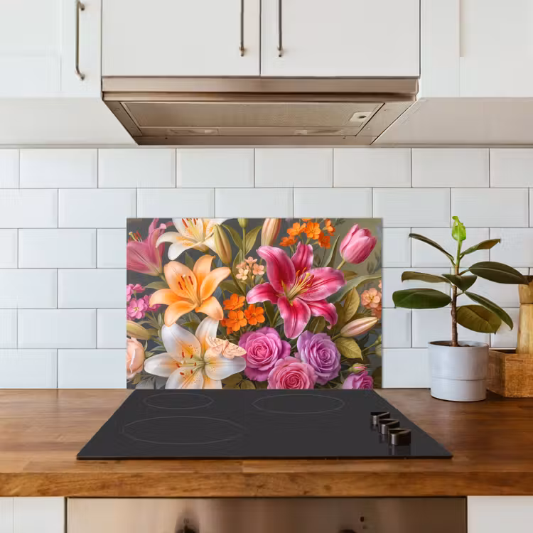 Fond de hotte - Fleurs - Bouquet - Nature - Coloré - Moderne — 3