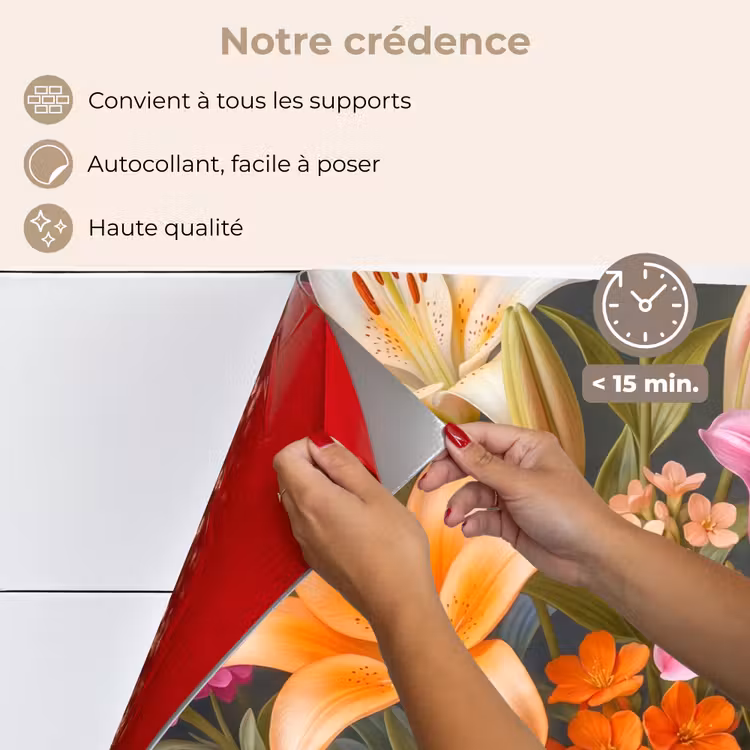 Fond de hotte - Fleurs - Bouquet - Nature - Coloré - Moderne — 4