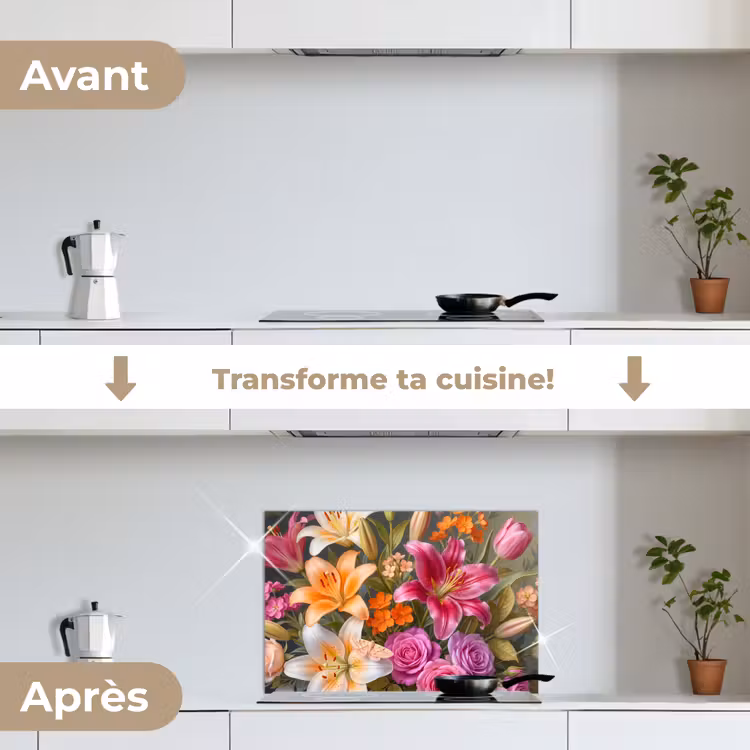 Fond de hotte - Fleurs - Bouquet - Nature - Coloré - Moderne — 7