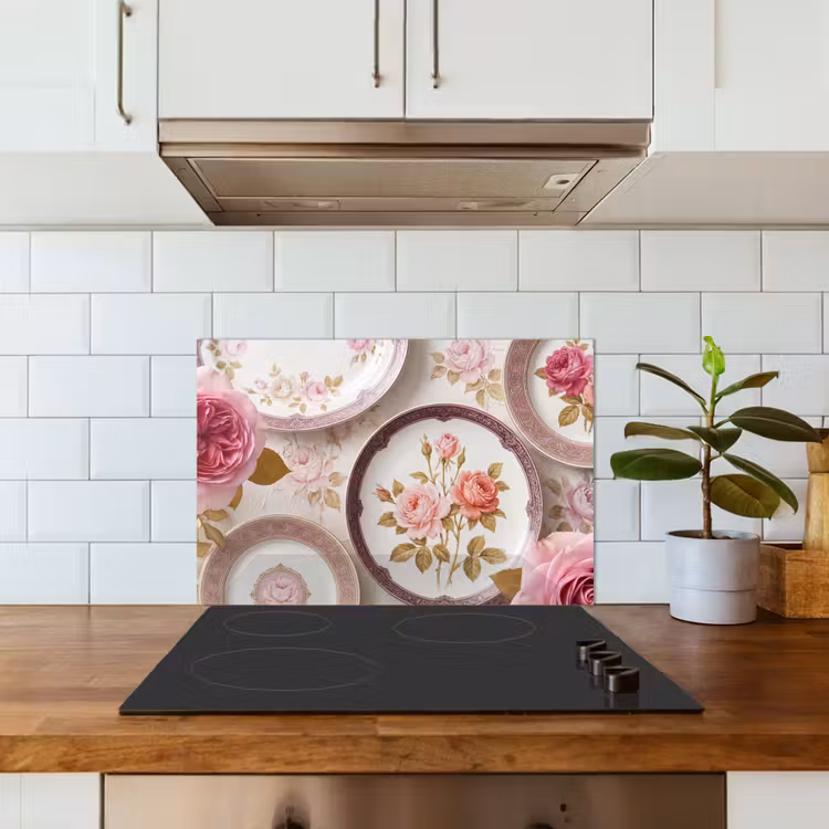 Fond de hotte - Fleurs - Motif - Vintage - Rose - Décoration — 3