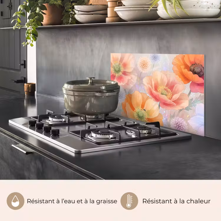 Fond de hotte - Fleurs - Aquarelle - Nature - Moderne - Coloré — 2
