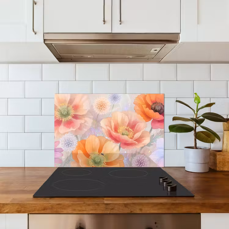 Fond de hotte - Fleurs - Aquarelle - Nature - Moderne - Coloré — 3