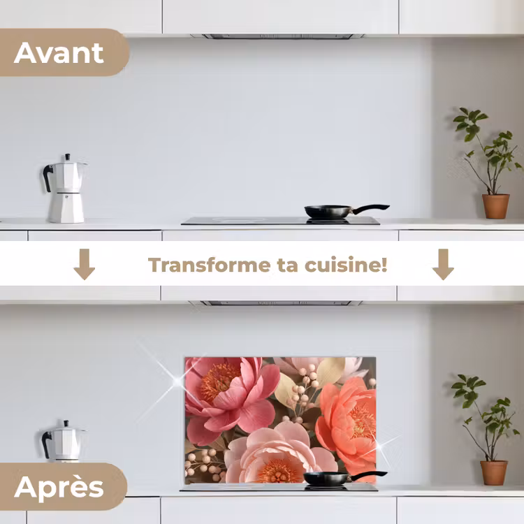 Fond de hotte - Fleurs - Fleurs en boutons - Doux - Corail - Décoration — 7