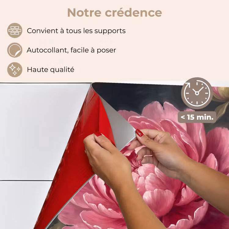 Fond de hotte - Fleurs - Rose - Classique - Nature — 4