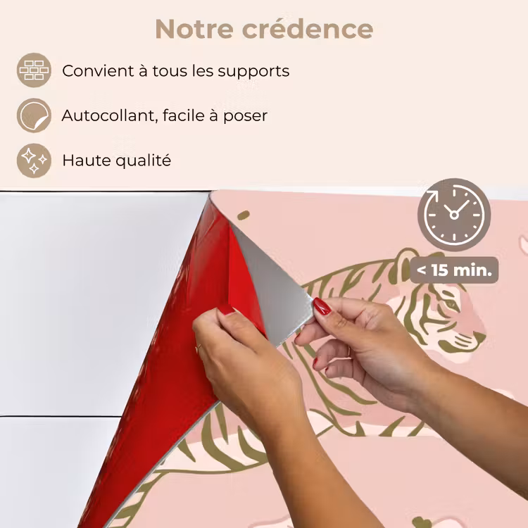 Fond de hotte - Chat - Sautant - Fleurs - Abstrait - Rose — 4