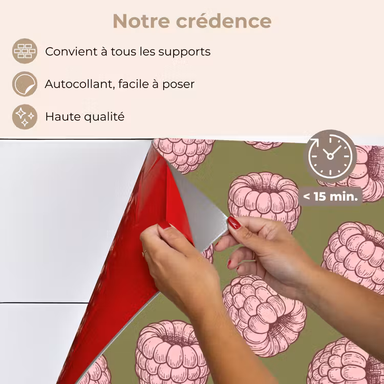 Fond de hotte - Nourriture - Motif - Illustration - Rose - Vert — 4