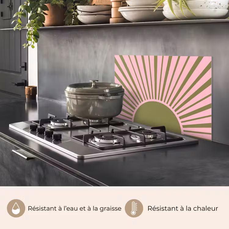 Fond de hotte - Résumé - Rayons - Graphique - Rose - Vert — 2