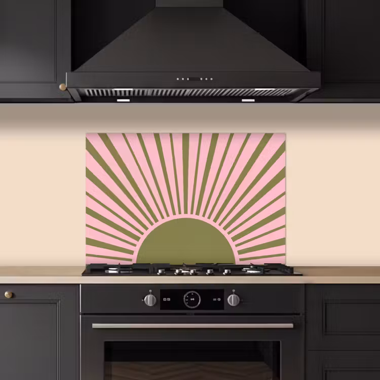 Fond de hotte - Résumé - Rayons - Graphique - Rose - Vert — 5