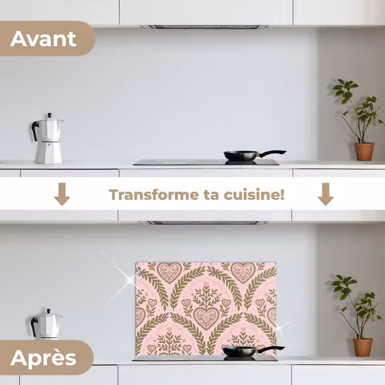 Fond de hotte - Motif - Cœur - Fleurs - Folklorique - Rose — 7