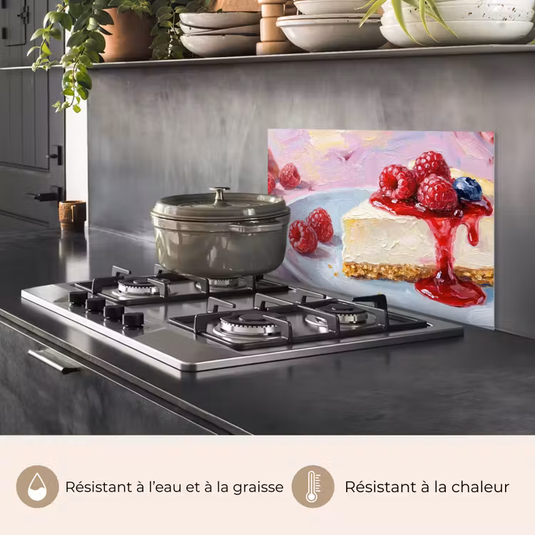Fond de hotte - Nourriture - Cheesecake - Baies - Abstrait - Rose — 2