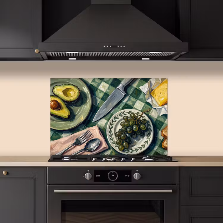 Fond de hotte - Cuisine - Petit-déjeuner - Table - Moderne - Vert — 5
