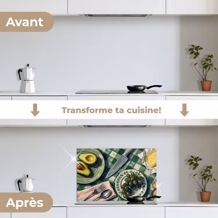 Fond de hotte - Cuisine - Petit-déjeuner - Table - Moderne - Vert — 7