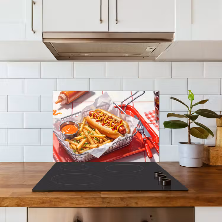Fond de hotte - Nourriture - Hot-dog - Fast-food - Moderne - Rouge — 3