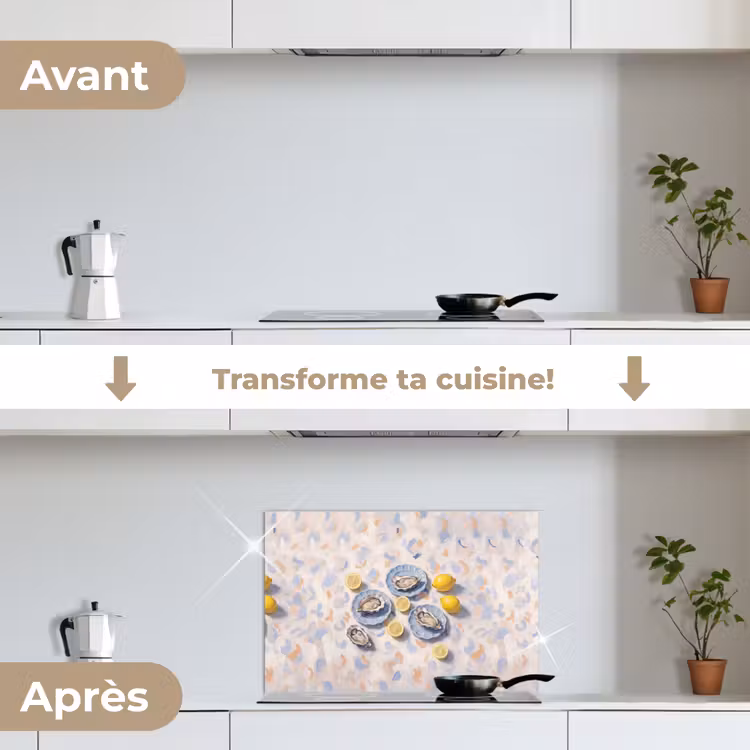 Fond de hotte - Nourriture - Huîtres - Citrons - Moderne - Jaune — 7