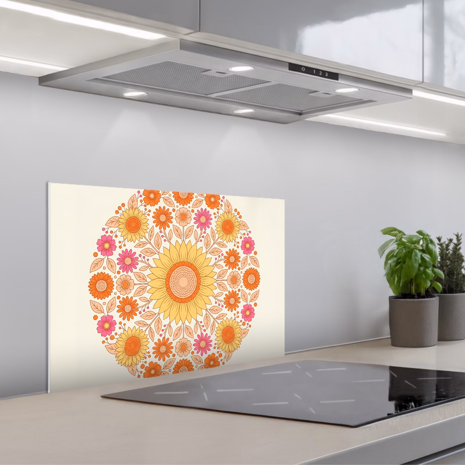 Fond de hotte - Fleurs - Mandala - Motif - Coloré — 1