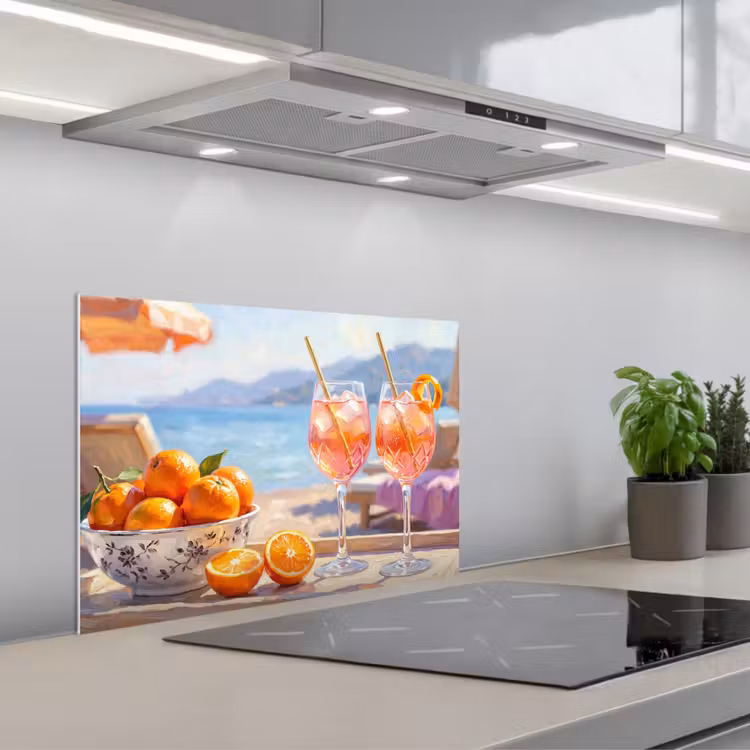 Fond de hotte - Boissons - Verres - Plage - Été - Orange — 1