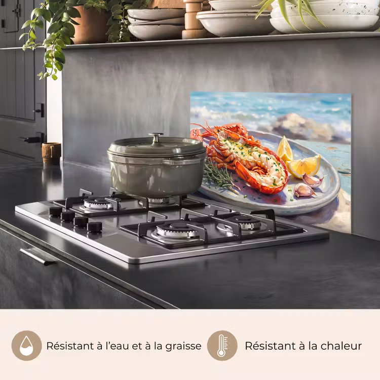 Fond de hotte - Cuisine - Mer - Côte - Moderne - Bleu — 2