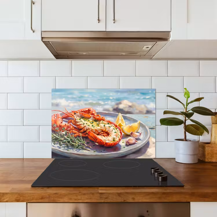 Fond de hotte - Cuisine - Mer - Côte - Moderne - Bleu — 3