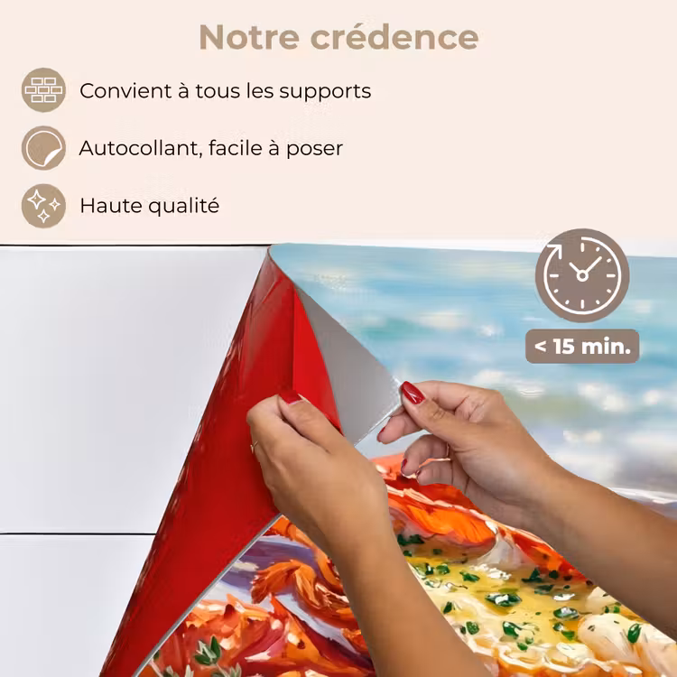 Fond de hotte - Cuisine - Mer - Côte - Moderne - Bleu — 4