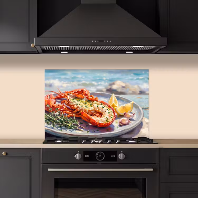 Fond de hotte - Cuisine - Mer - Côte - Moderne - Bleu — 5
