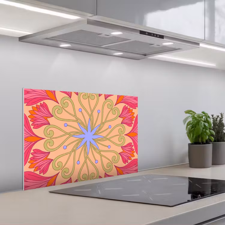 Fond de hotte - Fleurs - Motif - Abstrait - Rose - Décoratif — 1