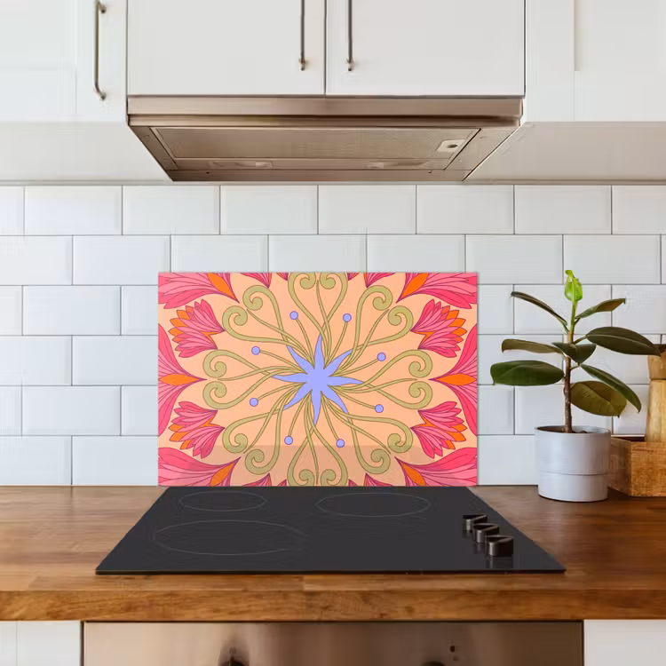 Fond de hotte - Fleurs - Motif - Abstrait - Rose - Décoratif — 3