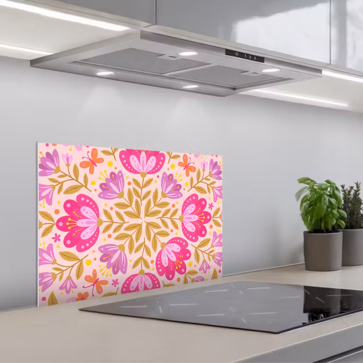 Fond de hotte - Fleurs - Motif - Nature - Abstrait - Rose — 1