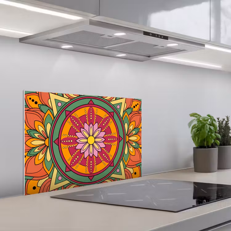 Fond de hotte - Mandala - Fleurs - Abstrait - Coloré — 1