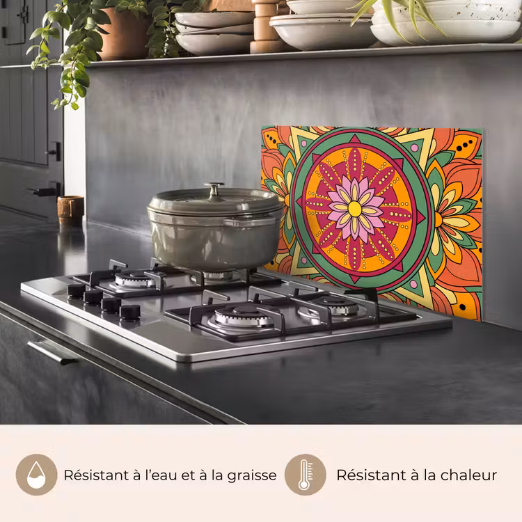 Fond de hotte - Mandala - Fleurs - Abstrait - Coloré — 2