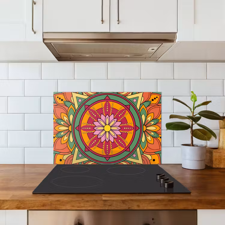 Fond de hotte - Mandala - Fleurs - Abstrait - Coloré — 3