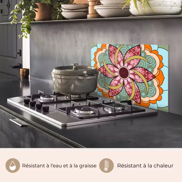 Fond de hotte - Mandala - Géométrique - Art - Décoratif - Coloré — 2