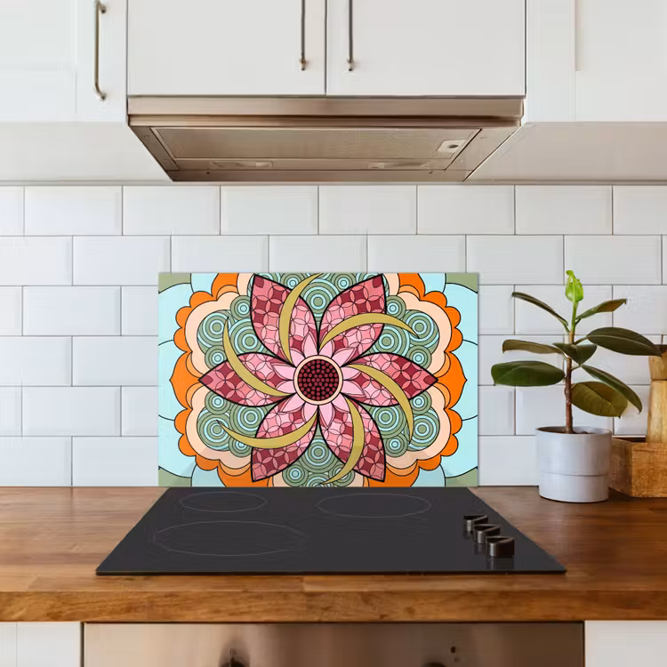 Fond de hotte - Mandala - Géométrique - Art - Décoratif - Coloré — 3