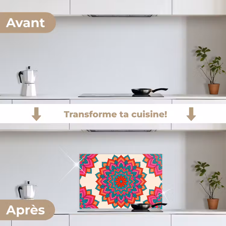 Fond de hotte - Mandala - Motif - Abstrait - Coloré - Moderne — 7