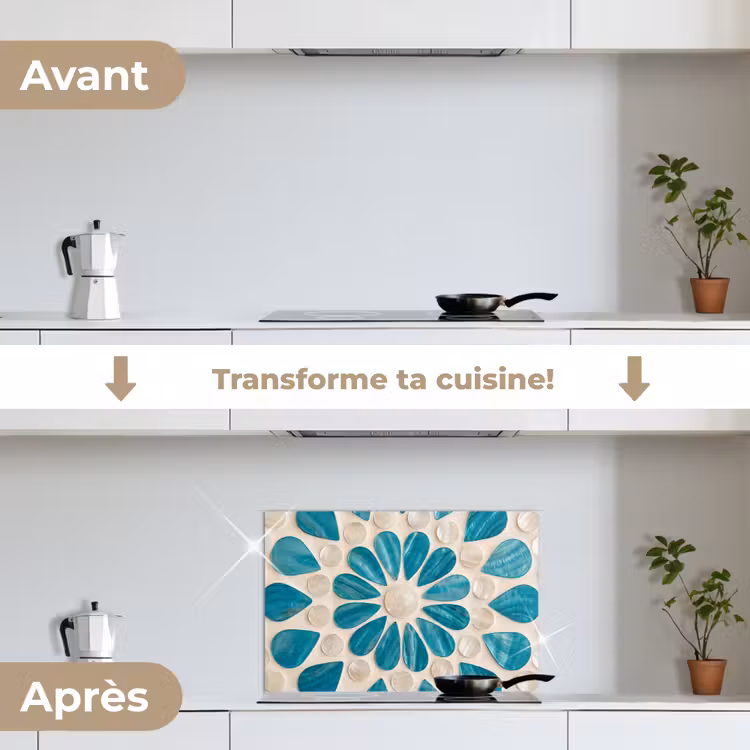 Fond de hotte - Motif - Mosaïque - Coquillages - Abstrait - Turquoise — 7