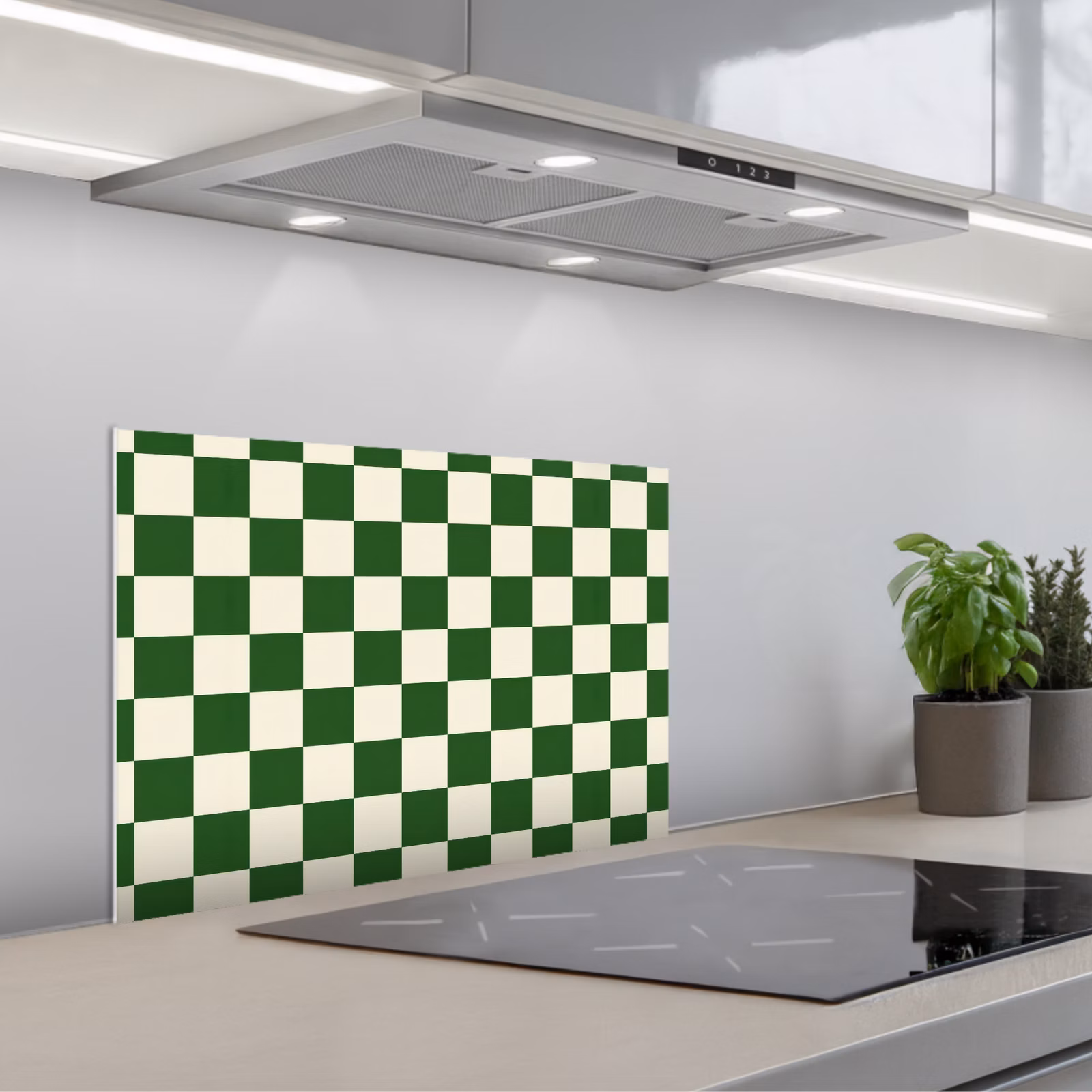 Fond de hotte - Échiquier - Motif - Vert — 1