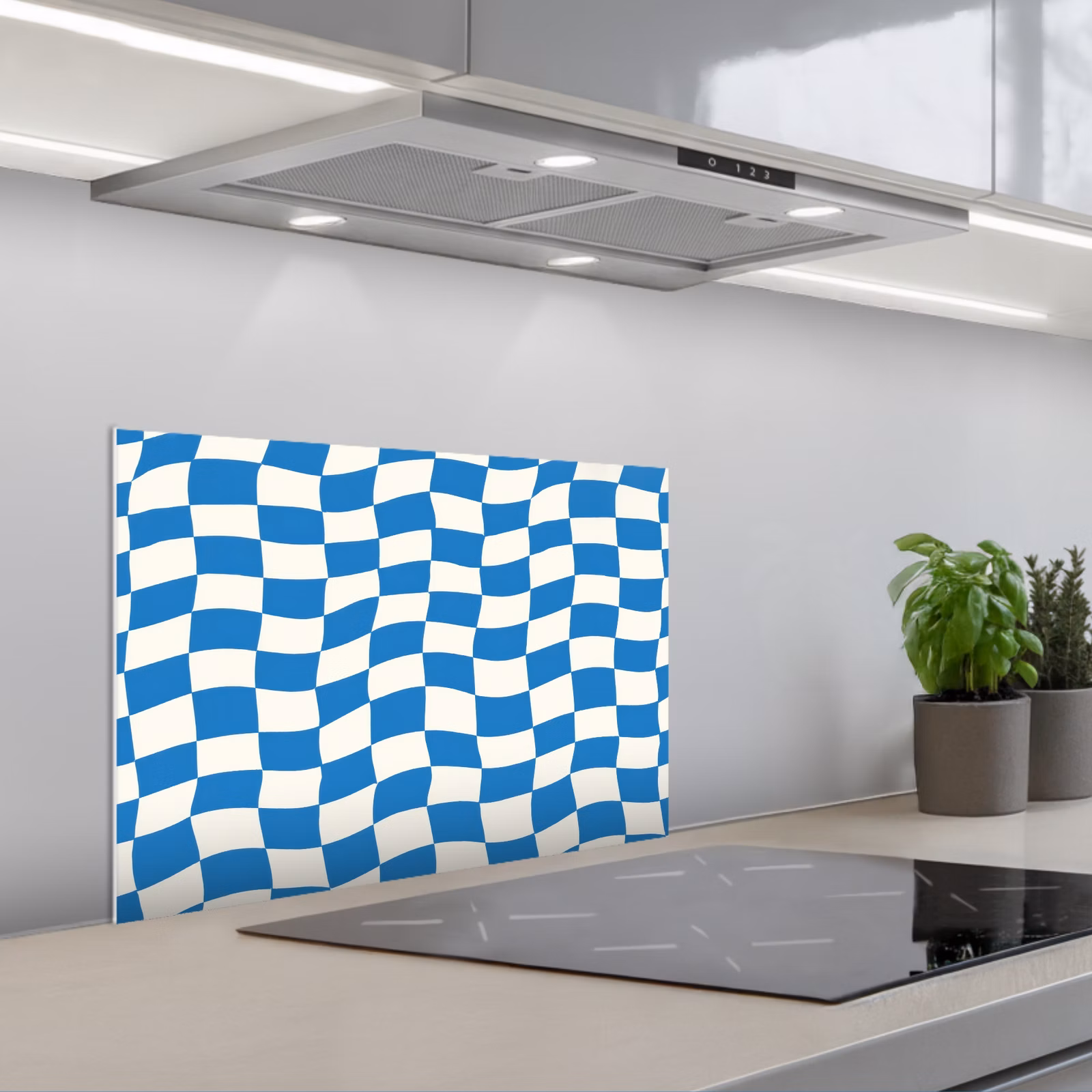 Fond de hotte - Ondulé - Motif - Bleu — 1