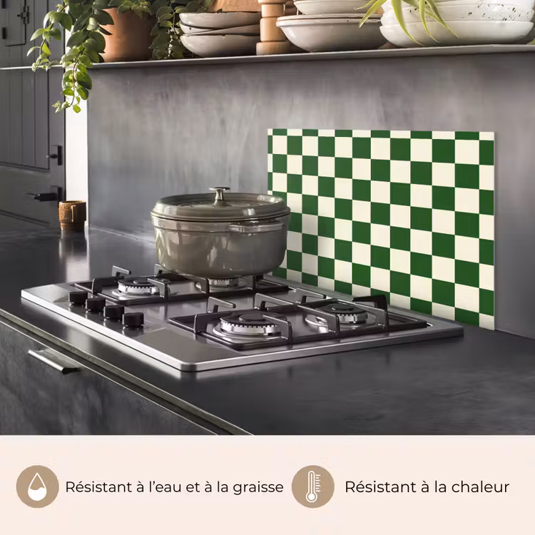 Fond de hotte - Échiquier - Motif - Vert — 2