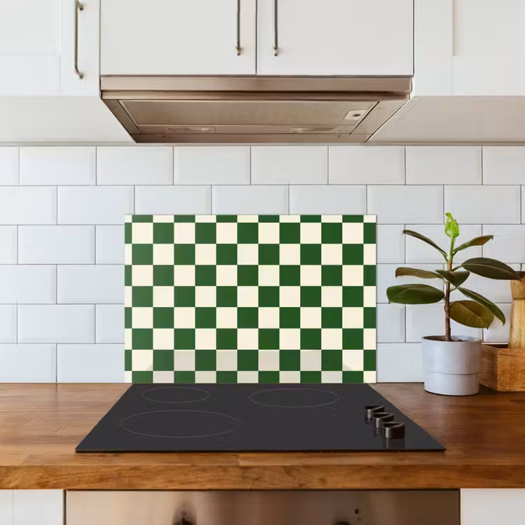 Fond de hotte - Échiquier - Motif - Vert — 3