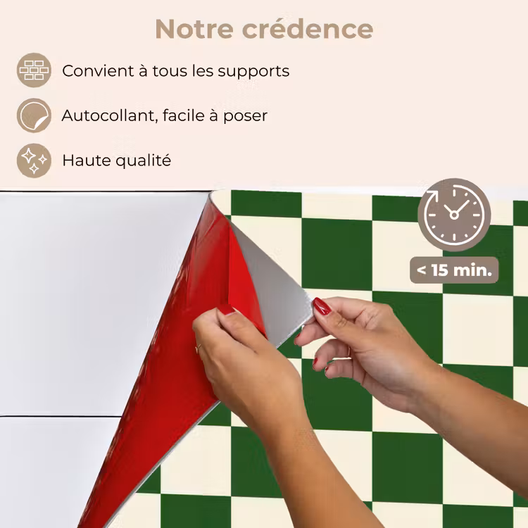 Fond de hotte - Échiquier - Motif - Vert — 4