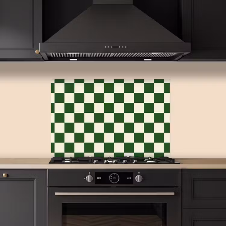 Fond de hotte - Échiquier - Motif - Vert — 5