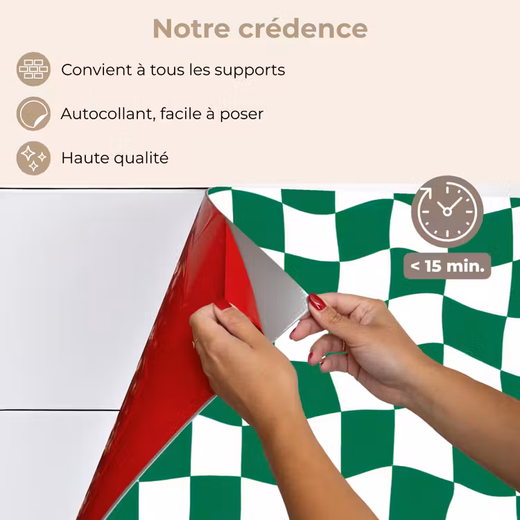Fond de hotte - Échiquier - Ondulé - Vert — 4
