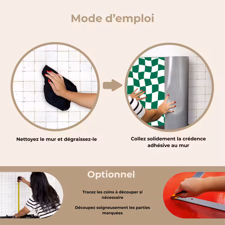 Fond de hotte - Échiquier - Ondulé - Vert — 6