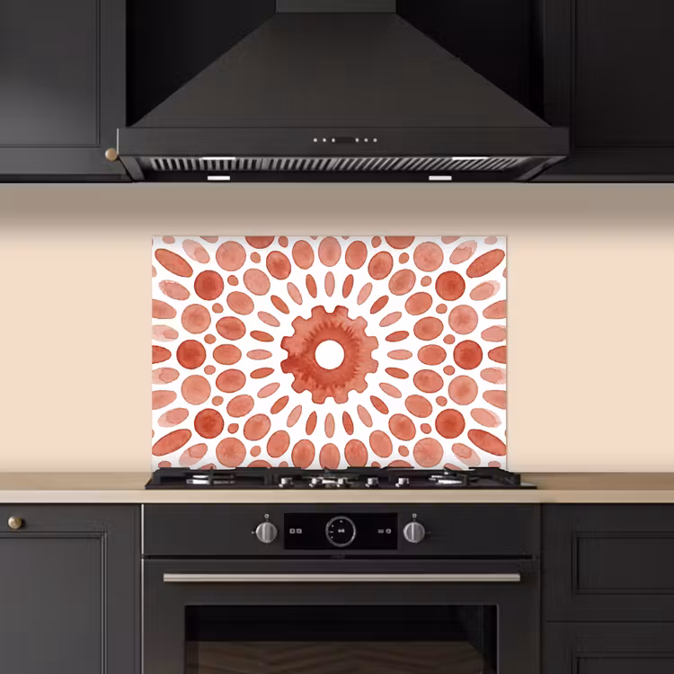 Fond de hotte - Motif - Cercles - Abstrait - Moderne - Rouge — 5